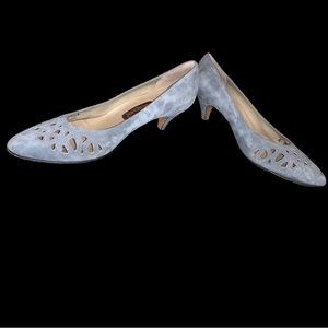 Jack Rogers USA Vintage Genuine Leather Suede Grey Heel, Size 9.5